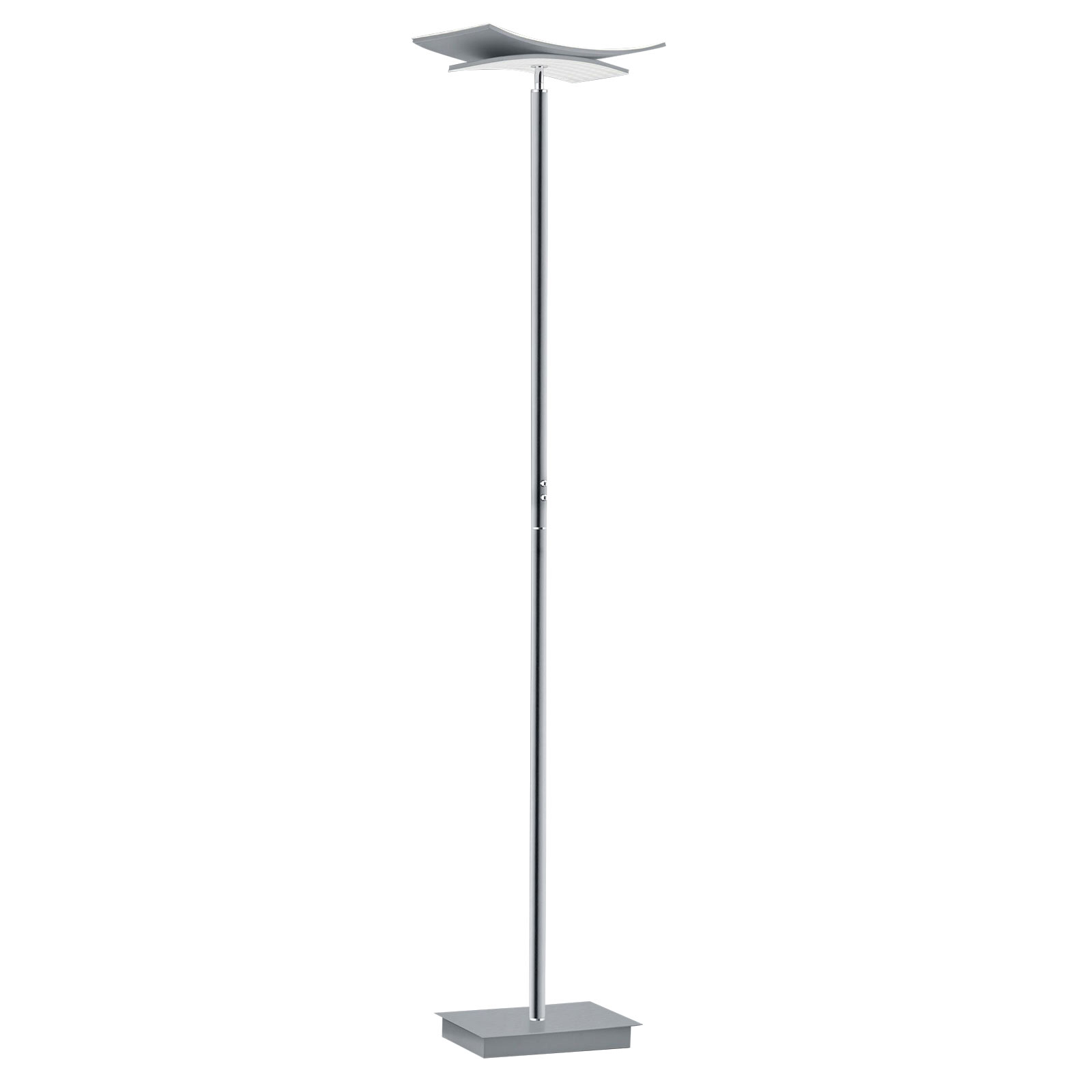 B-Leuchten Liberty LED floor lamp, matt nickel, for Living / Dining Room, metal, 42 W, energy efficiency: A+, H: 182 cm