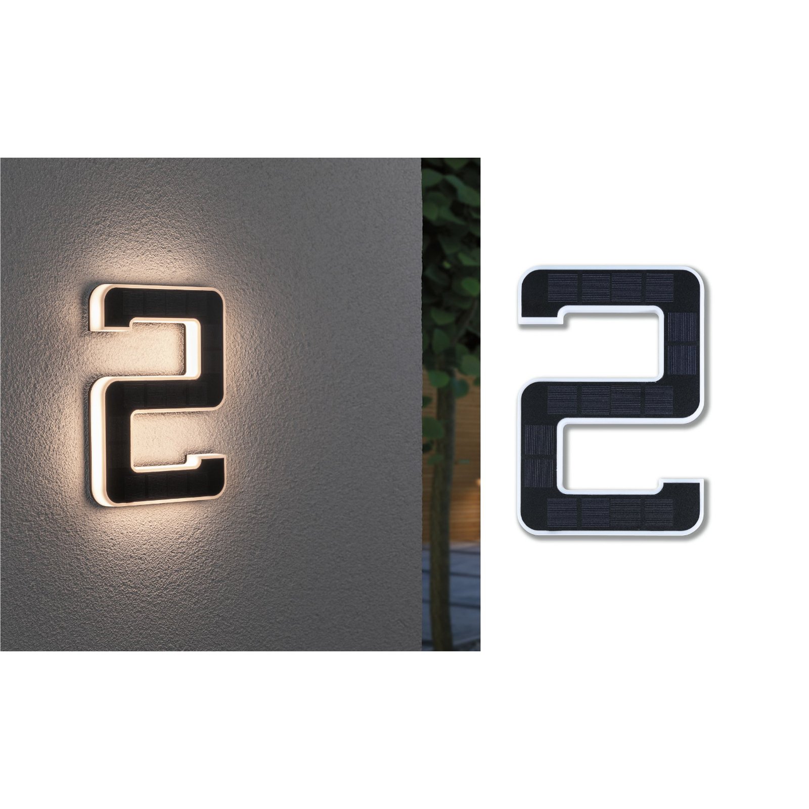 Paulmann solcelledrevet LED-husnummer 2