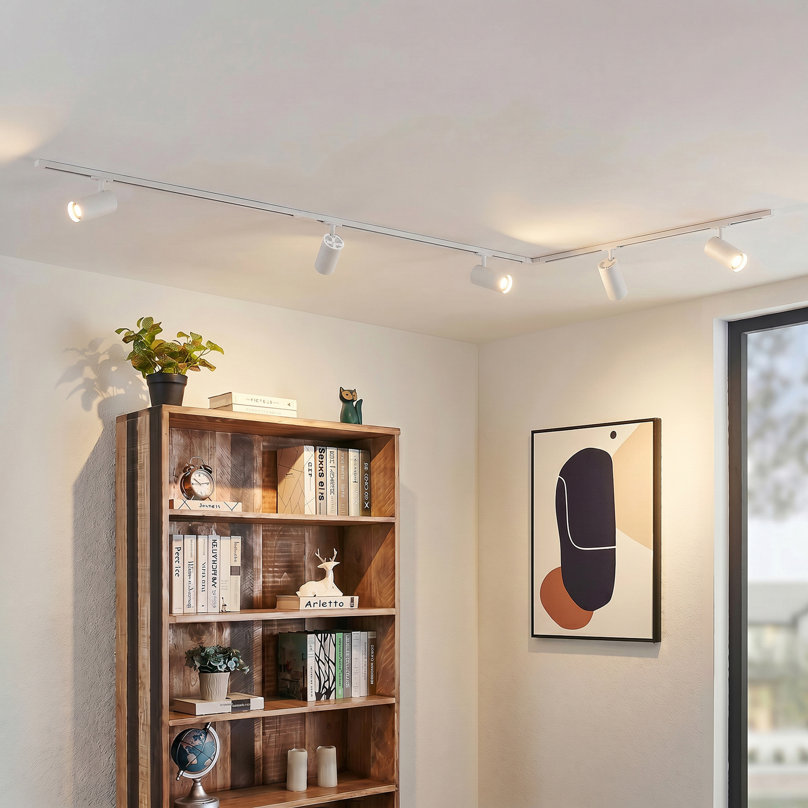 Lindby Schienensystem Linaro, Ø 7 cm, 5-flg., LED, weiß, CCT