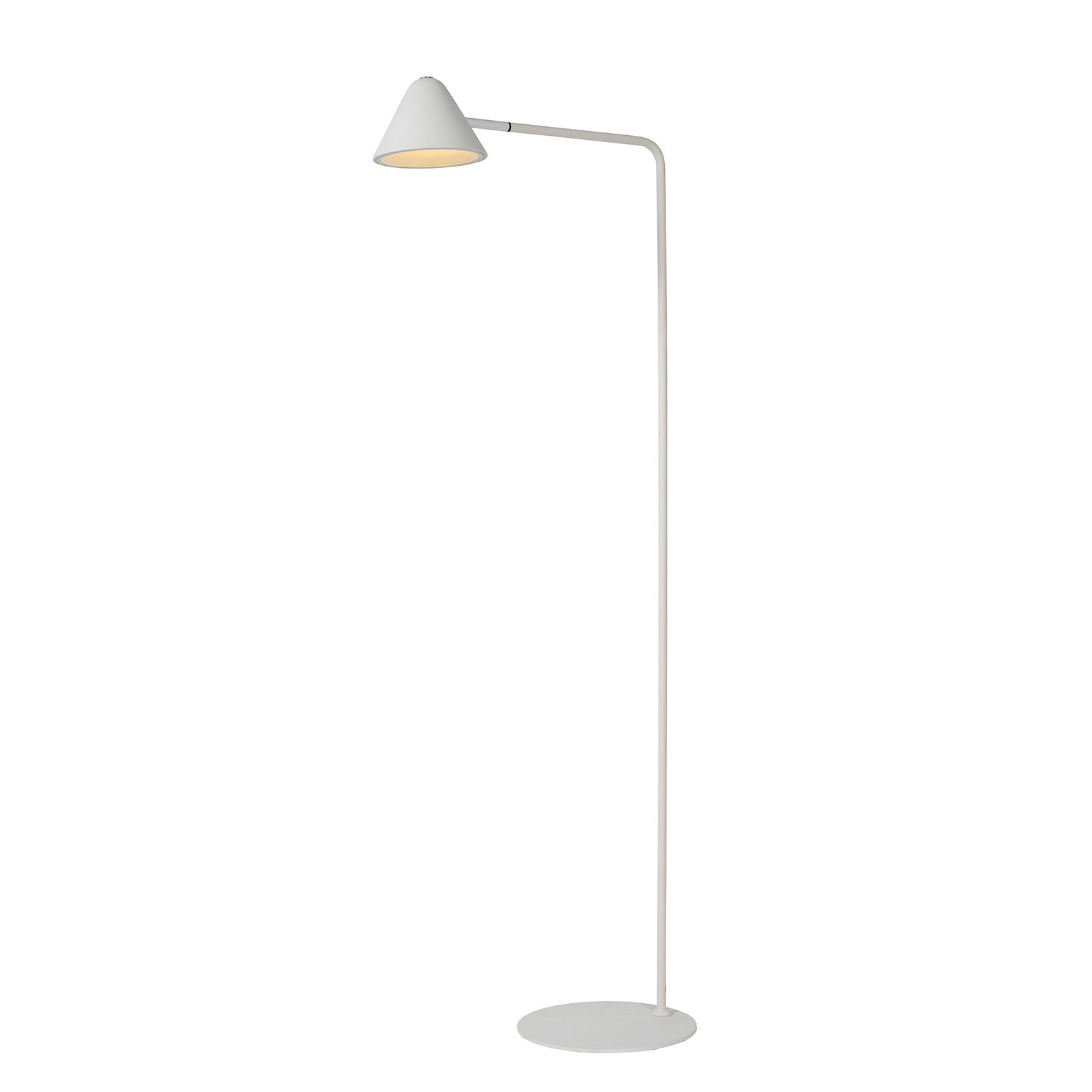 Lucide Devon LED floor lamp made of metal, white, for Living / Dining Room, metal, 3 W, energy efficiency: A++, W: 25 cm, H: 129.5 cm