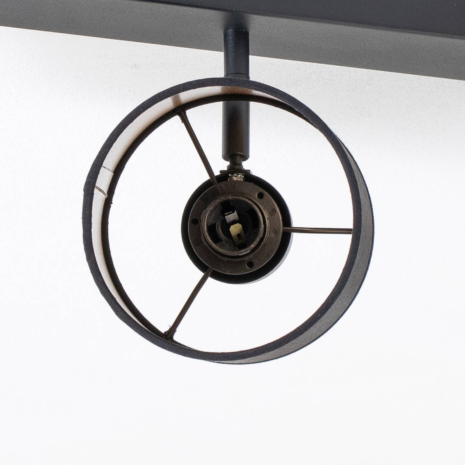 Lampa sufitowa Suerte, czarna / złota, 4-punktowa, tekstylna, stalowa
