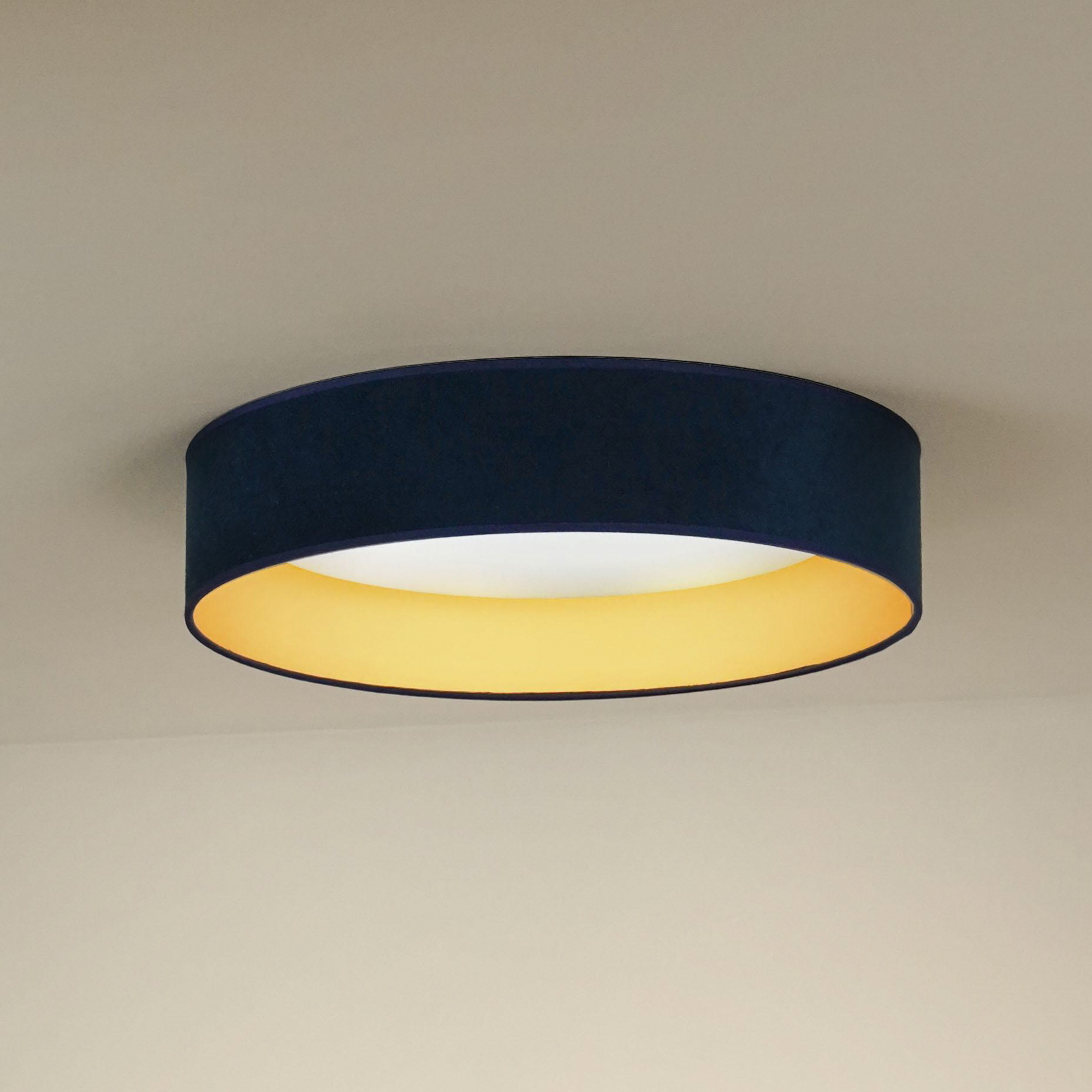 LED-taklampe Plafond Samt mørkeblå, Ø 45 cm, 3-trinns dimbar