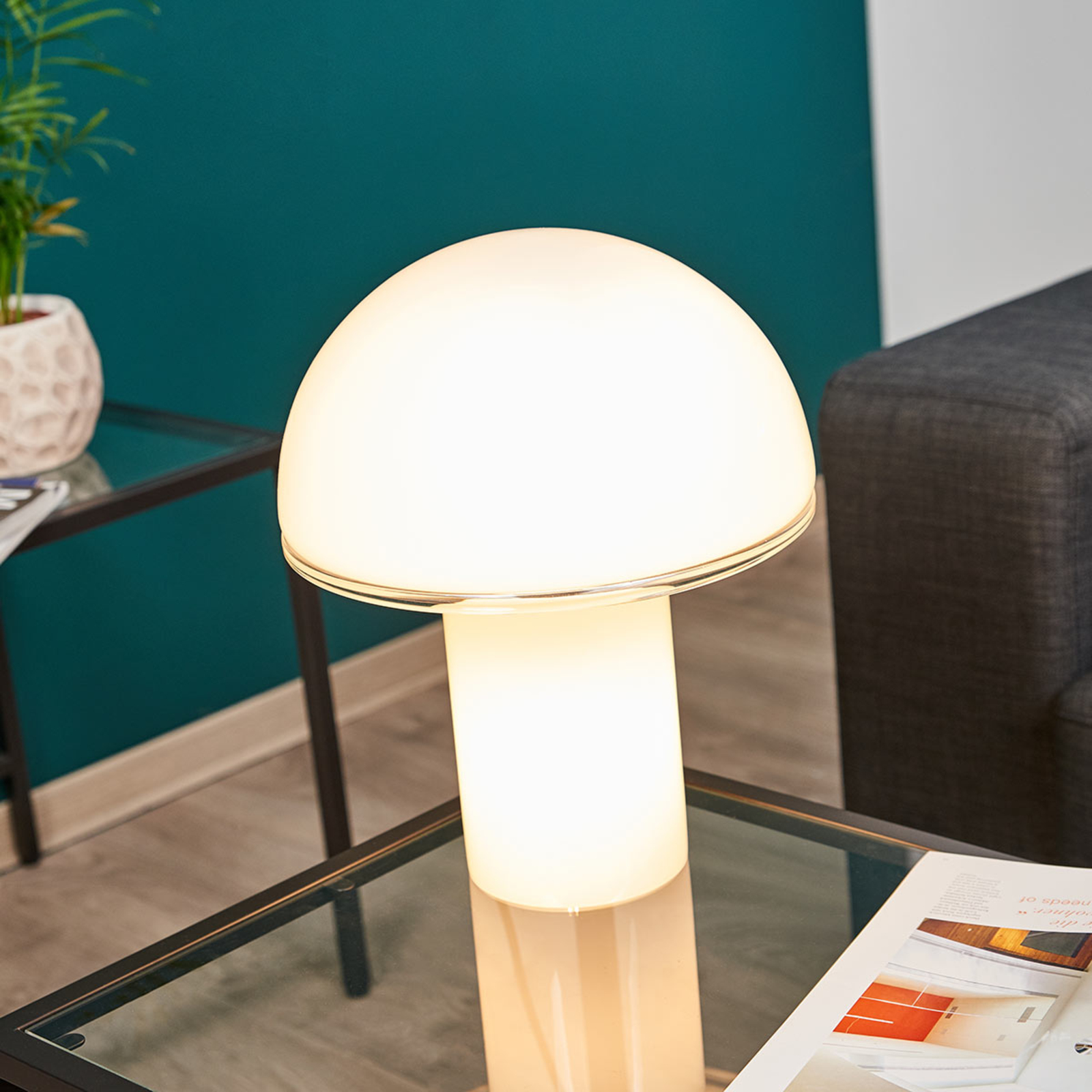 Artemide Onfale medio table lamp, glass, for Living / Dining Room, glass, E14, energy efficiency: A++, H: 34.5 cm