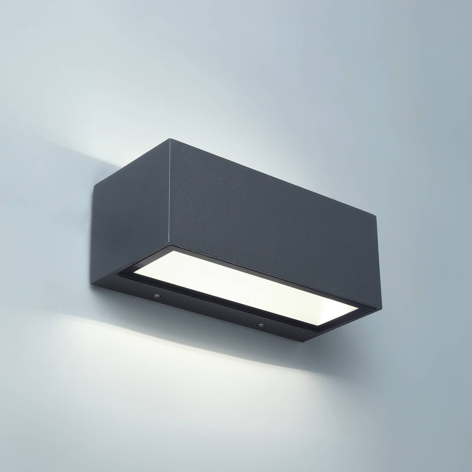 udendørs LED-væglampe GEMINI, mørkegrå, 22 cm, IP54, op/ned