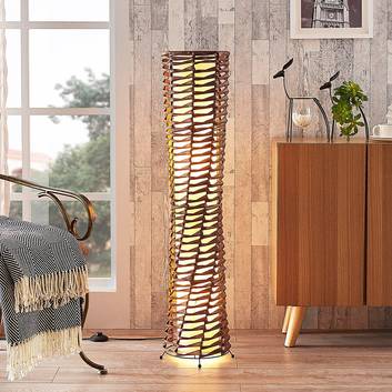 Decoratieve woonkamer-vloerlamp Joas in bruin