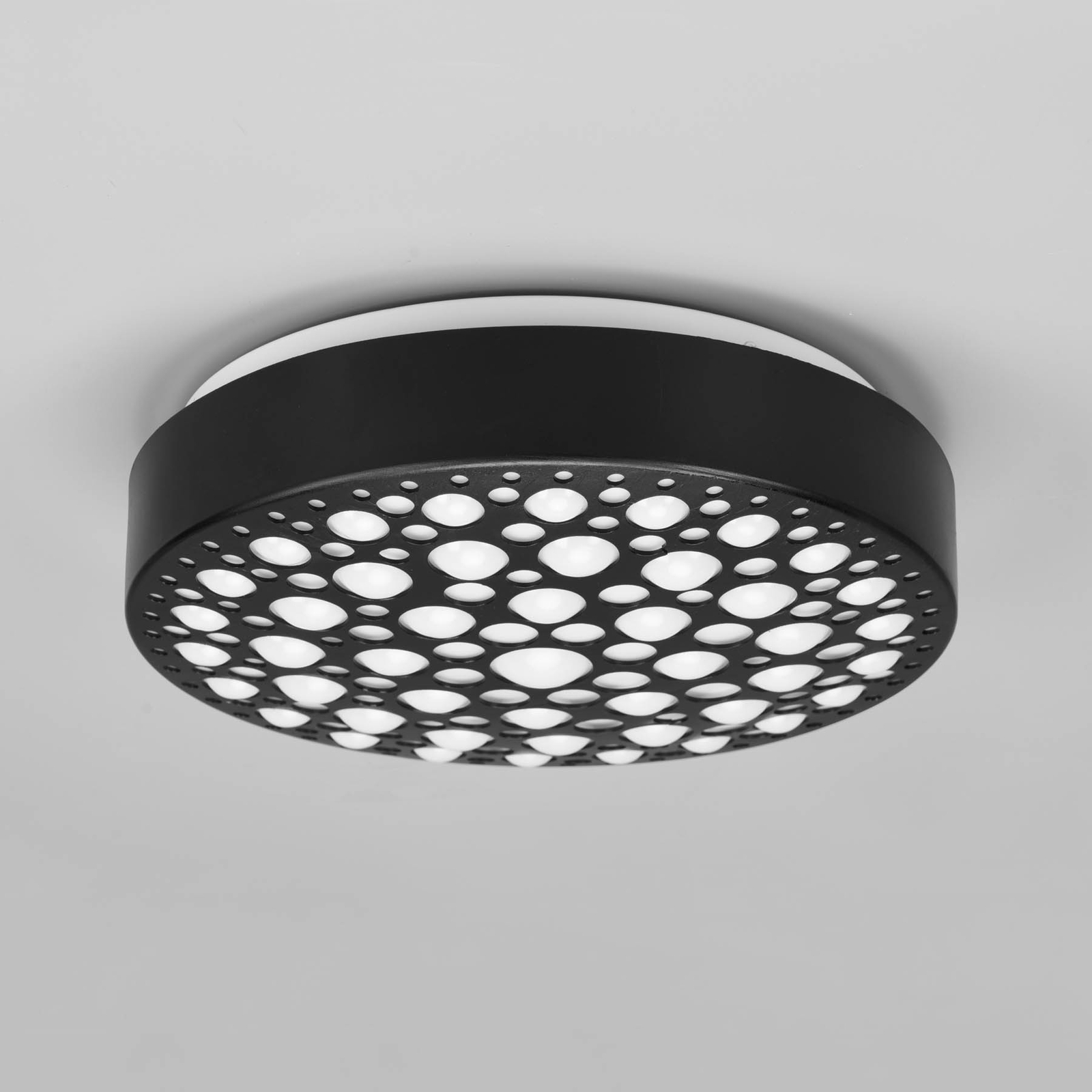 Chizu LED stropna svetilka, Ø 28,5 cm, 3.000K, črna