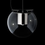 Oluce The Globe pendant light, Ø 30 cm, nickel