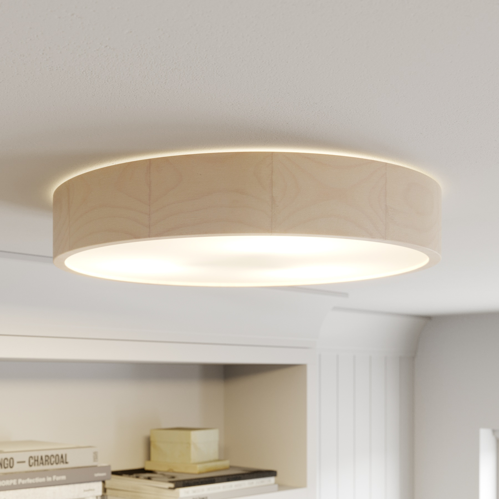 Plafonnier Kerio, Ø 47 cm, blanc