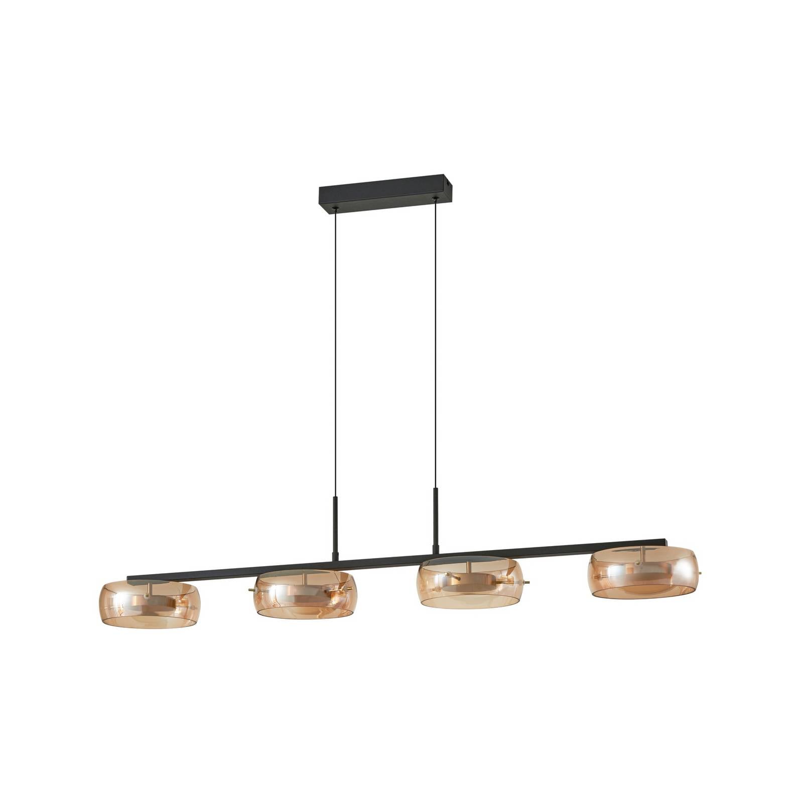 Lucande LED-Hängeleuchte Martis, amber, 4-flg., dimmbar