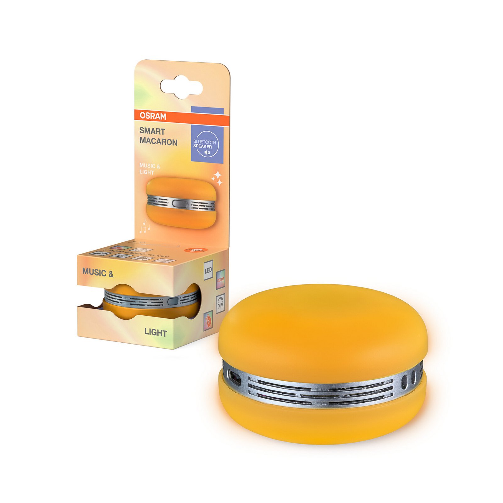 OSRAM SMART+ Bluetooth LED-kaiutin MACARON, oranssi Akku