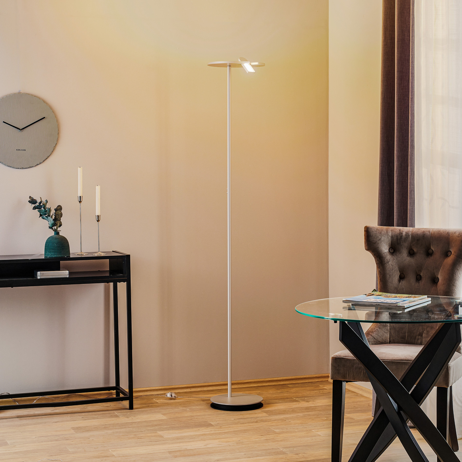 Bopp Share LED uplighter, reading lamp, aluminium