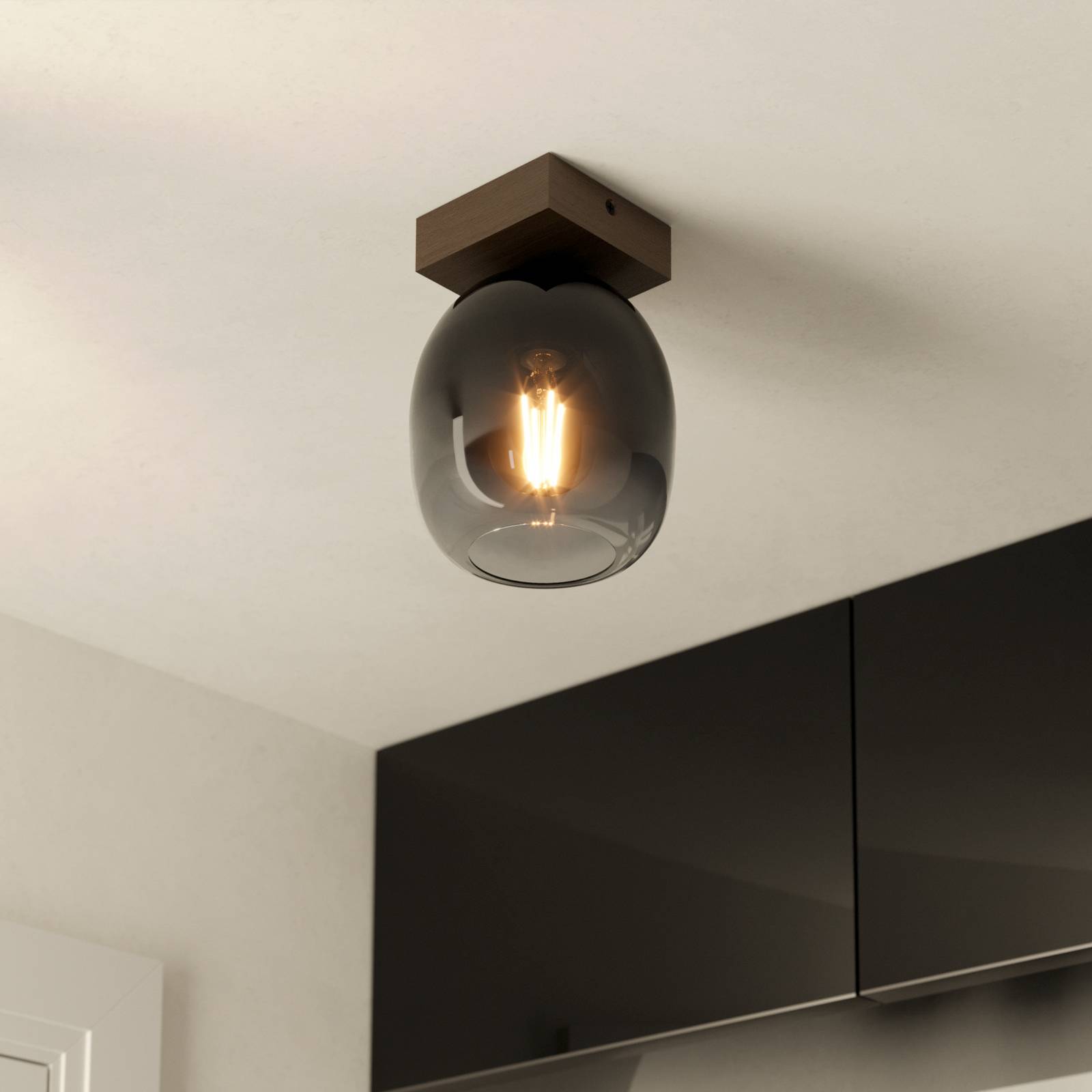 EGLO Filago Deckenleuchte aus Rauchglas einflammig günstig online kaufen