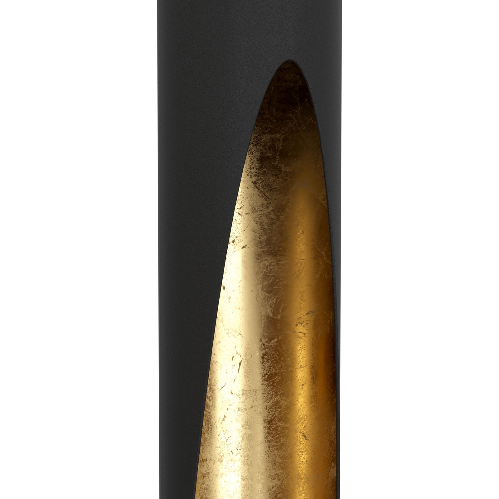 LED-hengelampe Barbotto i svart/gull, 1 lyskilde