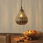 Oriental pendant lamp Jasmin in antique brass