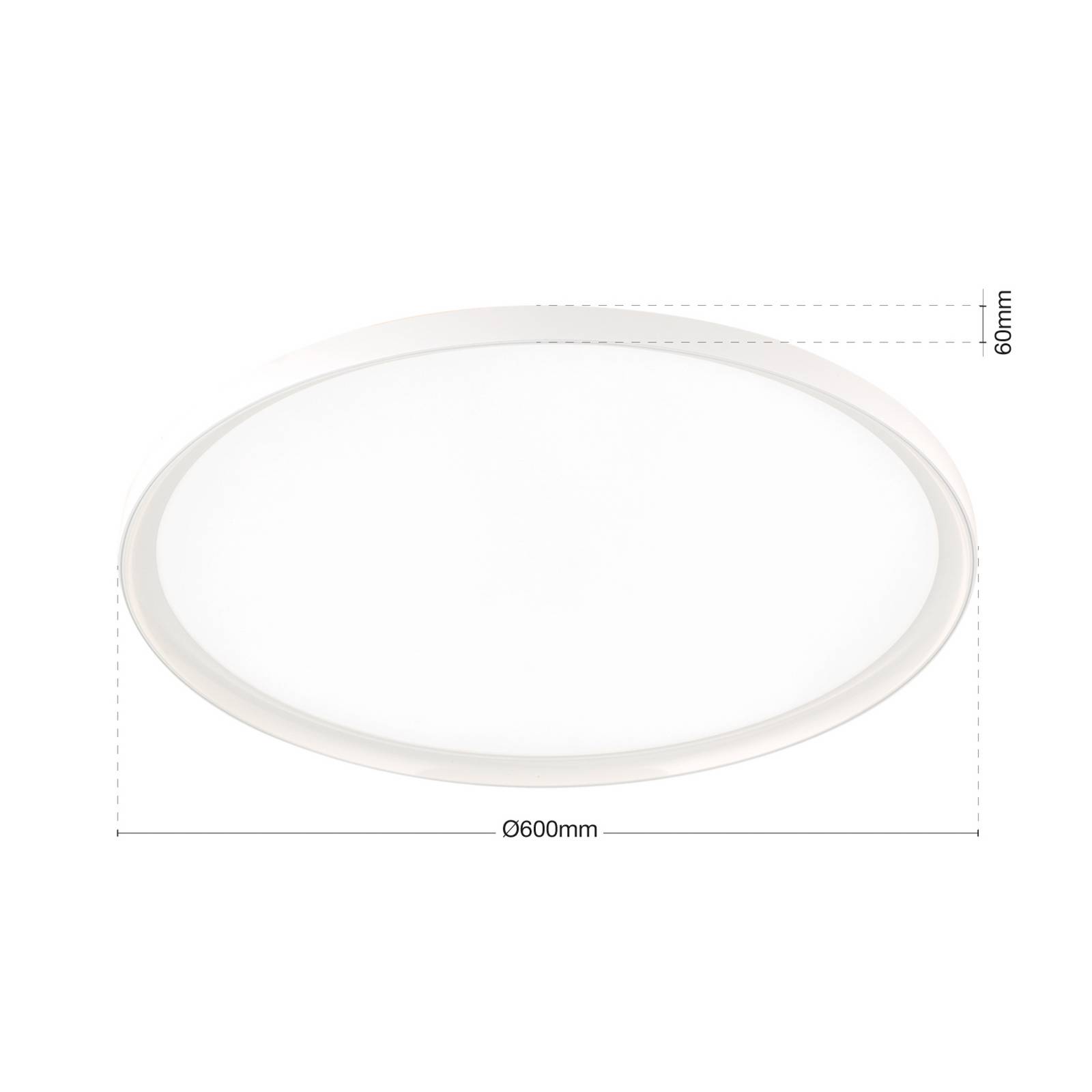 Orion LED stropní svítidlo GAMMA, Ø 60 cm, bílé, dálkové ovládání, CCT stmívatelné