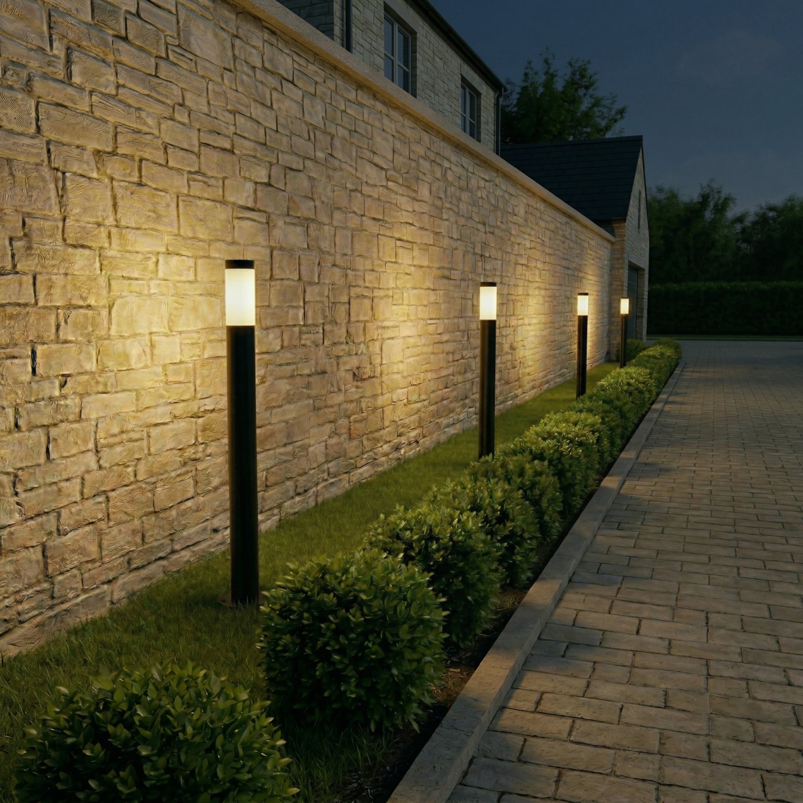 Lindby Statius vejlampe, antracit/opal, jern, 100 cm