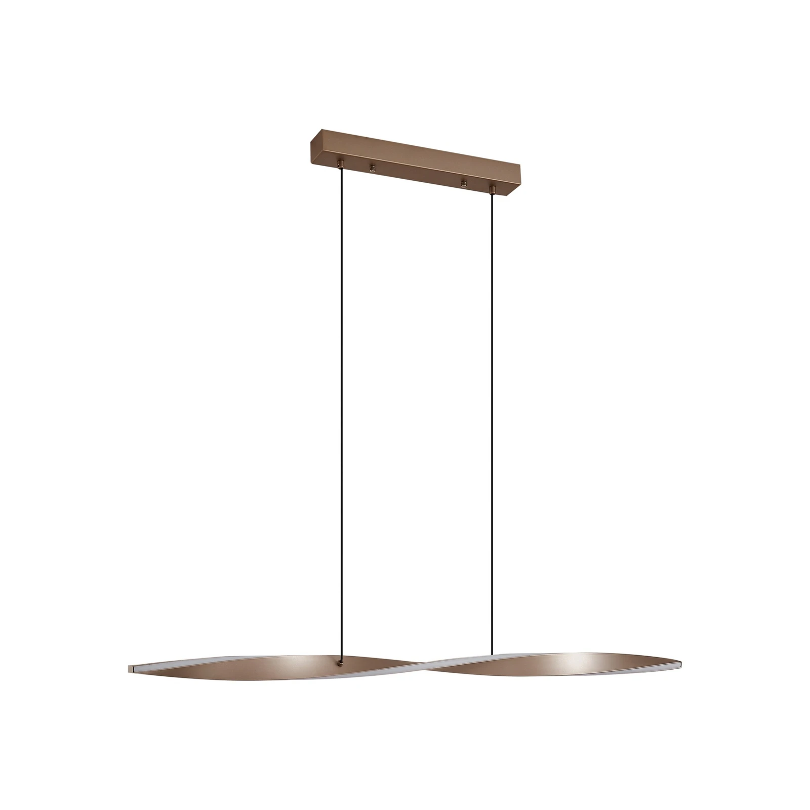 Lampada LED a sospensione Lindby Jaren, nero/marrone, 100 cm, CCT