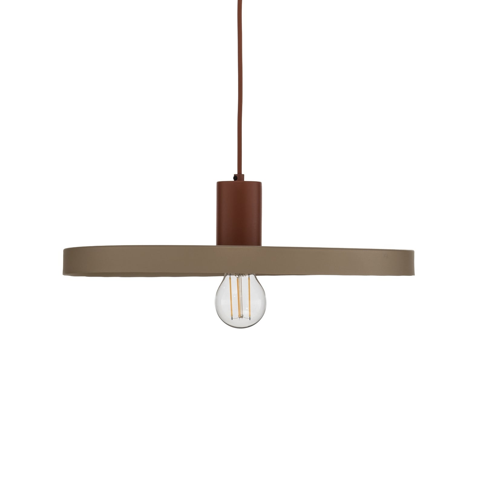 Pendelleuchte Sila, sand/rot, Metall, Ø 45 cm, E27