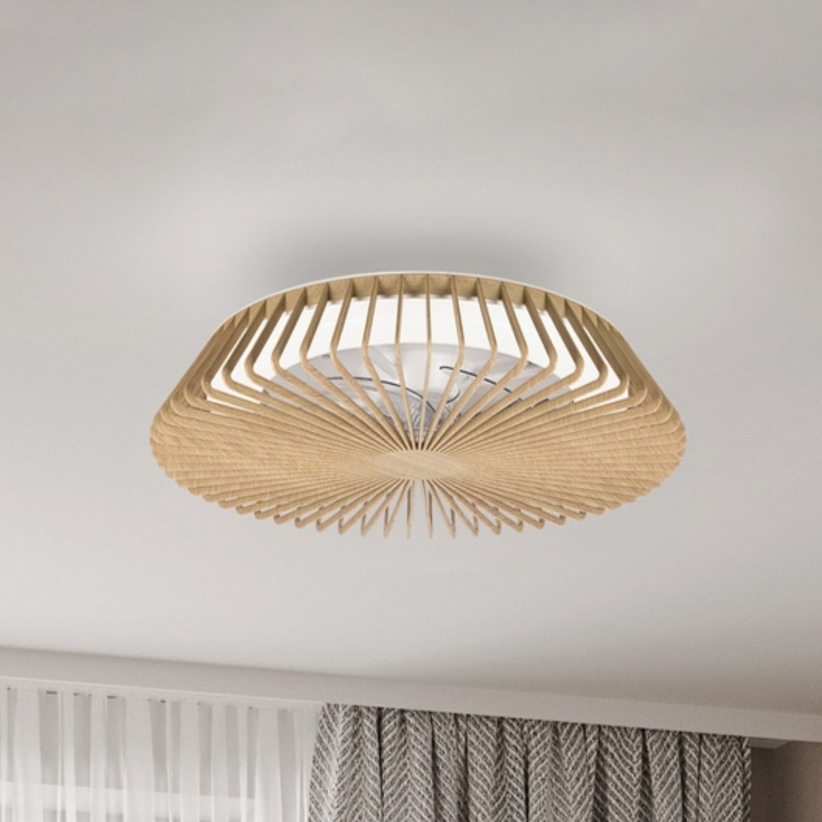 LED plafondventilator Himalaya Mini hout DC stil - Mantra