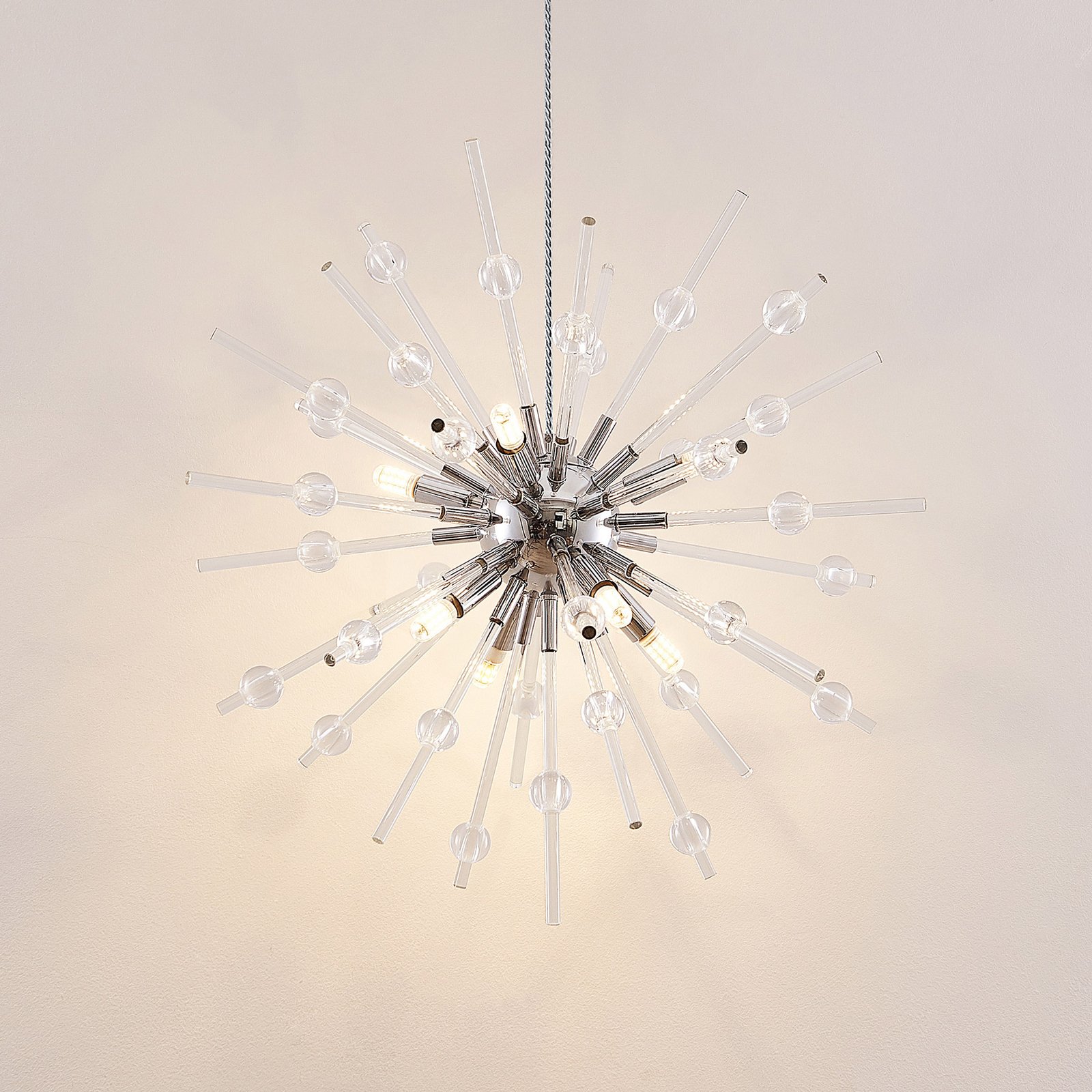 Lucande Kirai suspension en verre, à 8 lampes 54cm