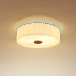 Plafondlamp Jannie, naturel, linnen, 3-lamps, Ø 50 cm, E27