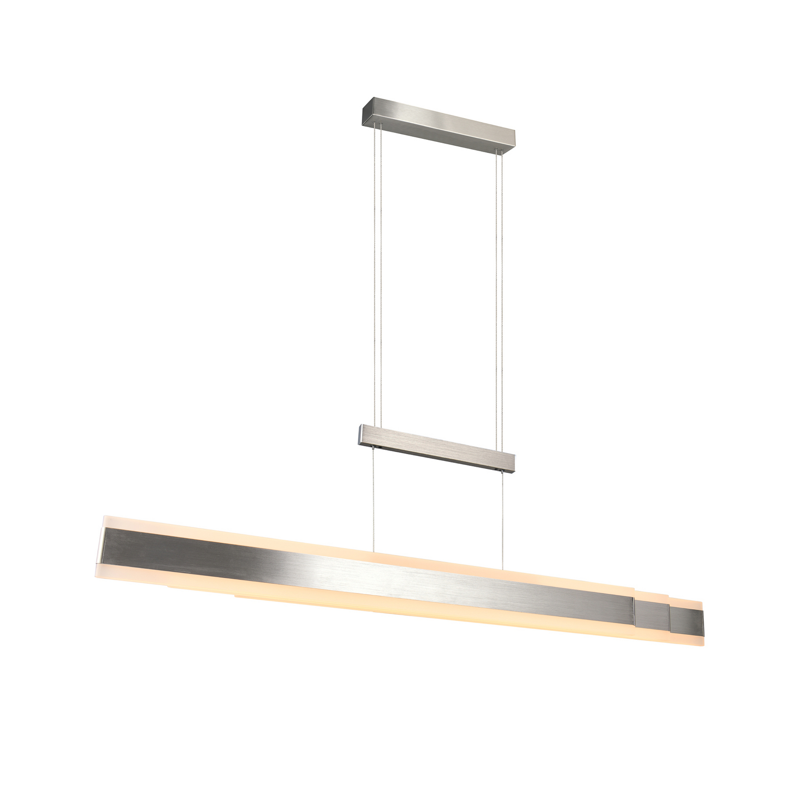 LED-hänglampa Arcola, nickelfärgad, 152 cm, CCT Touchdimmer LED-hänglampa Arcola, nickelfärgad, 152 cm, CCT Touchdimmer