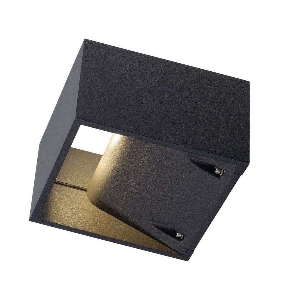 SLV Logs Vägglampa Square LED IP44, grå från SLV