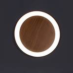 Morton 3-step dimmable wood-effect LED wall light 30 cm