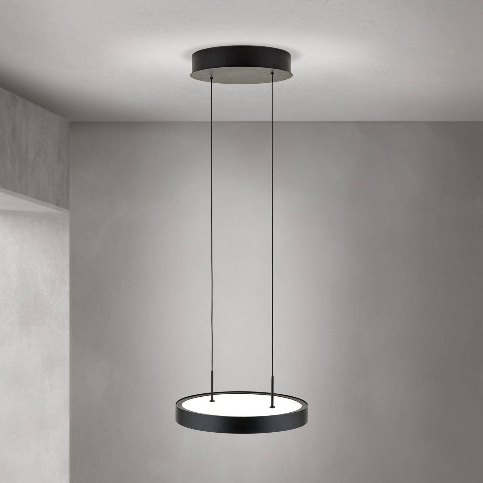 Żyrandol LED Teide, czarny, 1-punktowy, metal, 2700 K