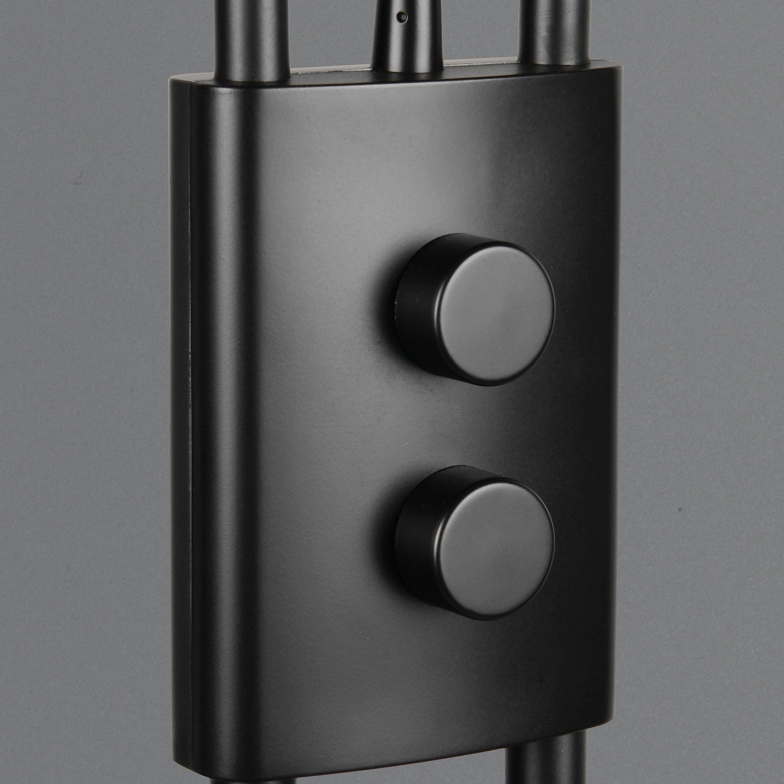 LED vloerlamp Chris, zwart, metaal, leeslamp, dimmer