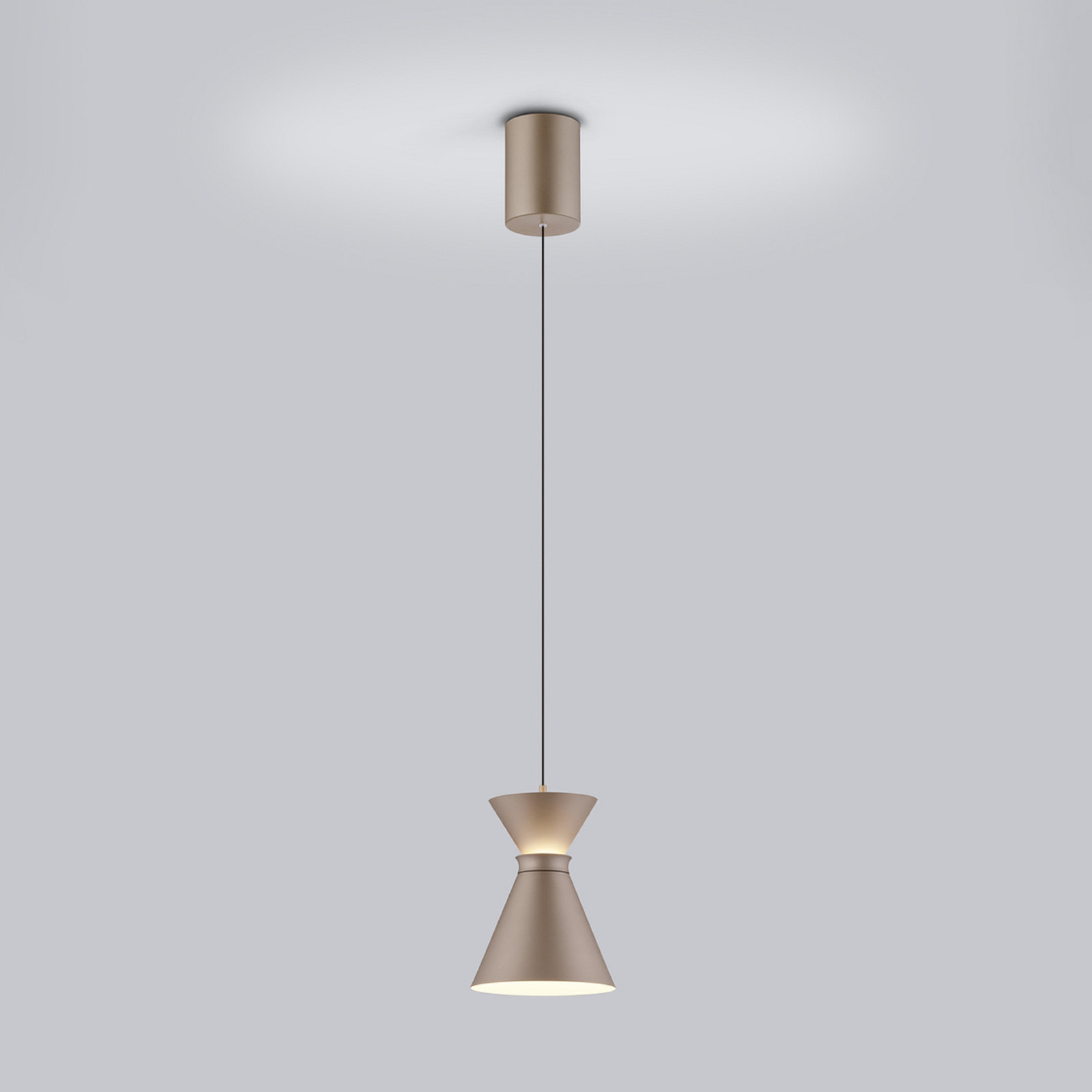 Lampă suspendată LED Helestra LUK maro 1 bec dimabil - Bucătărie - maro deschis - Aluminiu