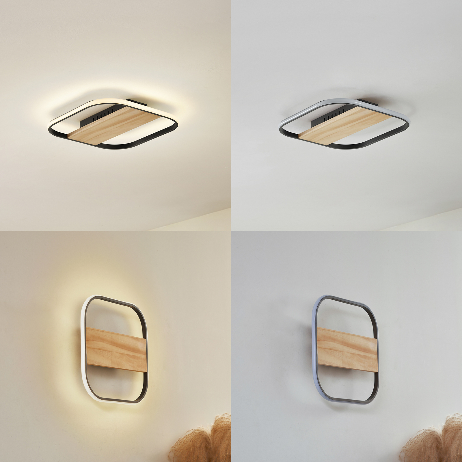 Lampadaire LED Romilda En Bois Clair - Design Rural, 122 Cm, 25.5W, Inclus Interrupteur Et Ampoule