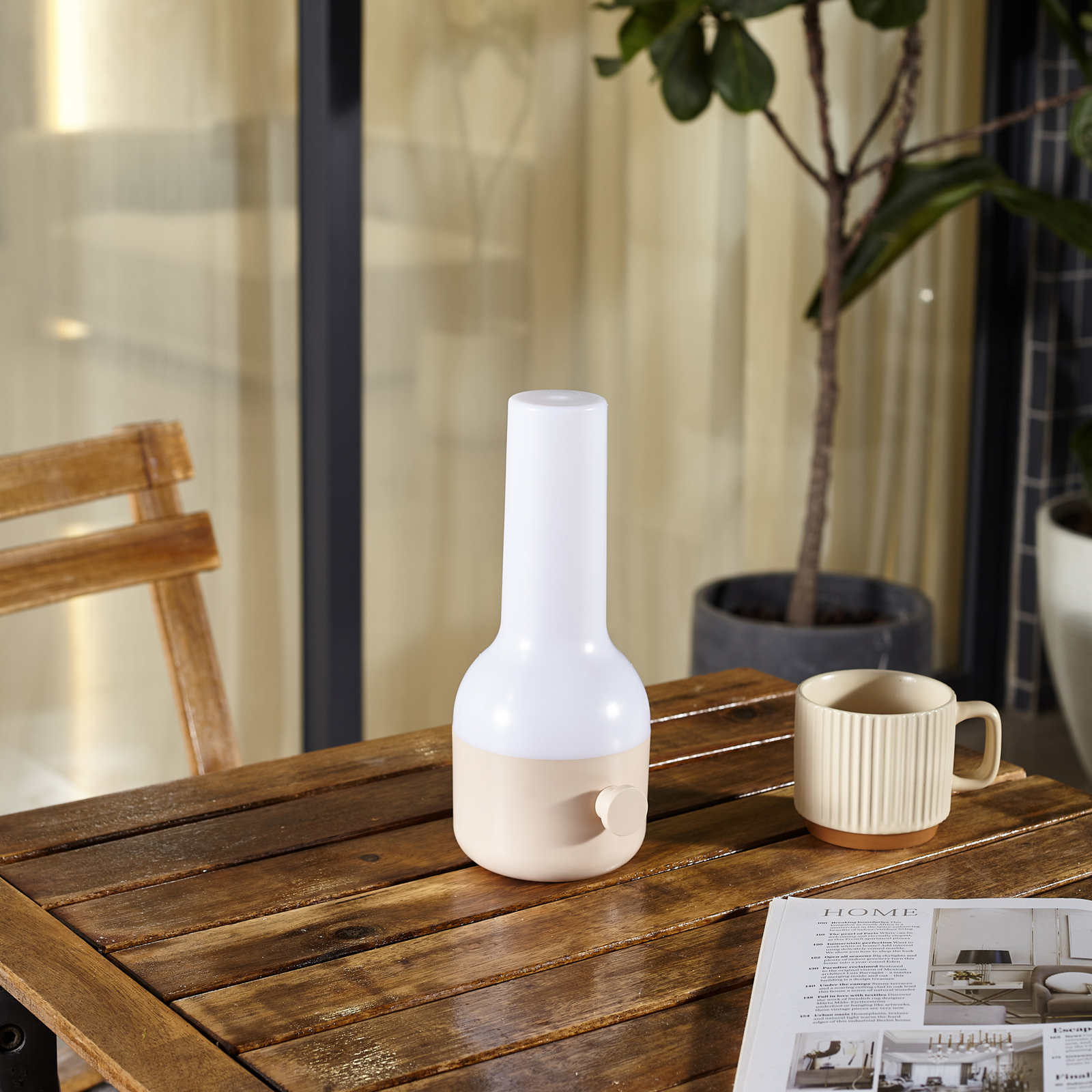 Isaline Portable Tischleuchte Dim. IP44 Beige - Lindby
