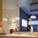 OLIGO Glance LED-pendellampa 3 lampor vit matt