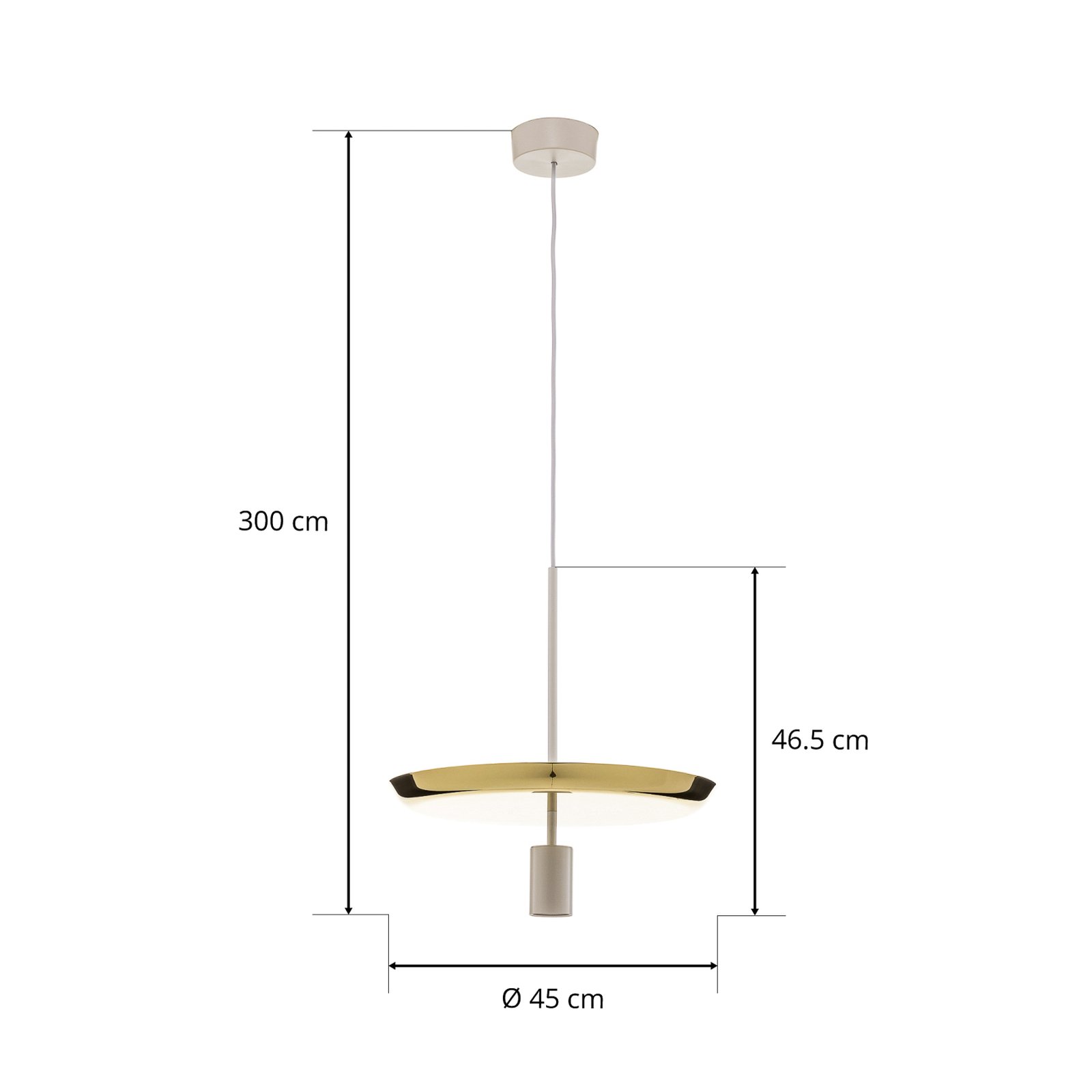 Prandina Landing S50 suspension LED laiton