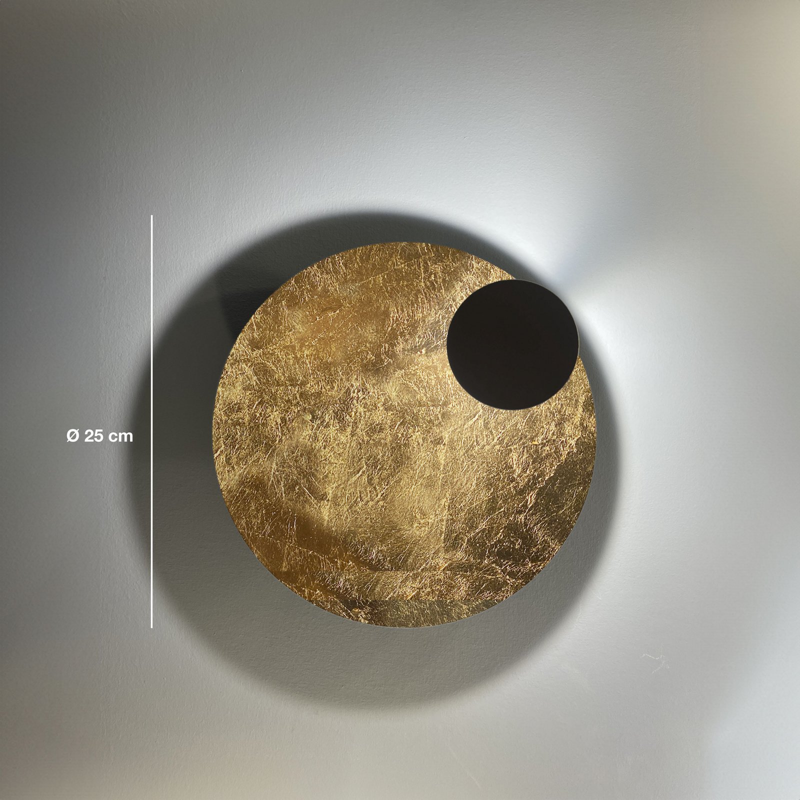 Knikerboker LED wall lamp Pois, gold, Ø 25 cm, dimmable