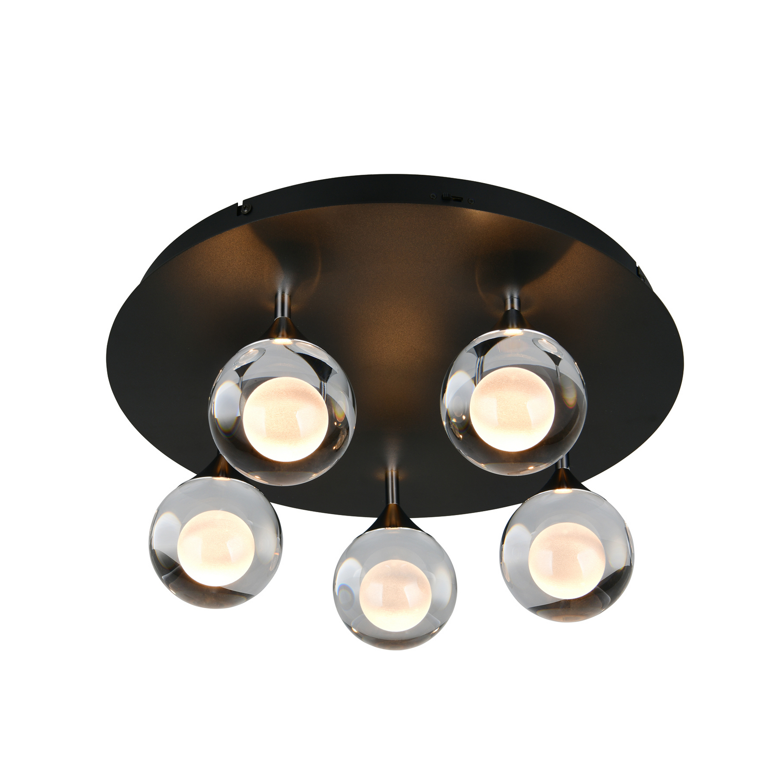 LED griestu lampa „Calista“, hromēta, Ø 43 cm, metāls/stikls, 5 spuldzes LED griestu lampa „Calista“, hromēta, Ø 43 cm, metāls/stikls, 5 spuldzes