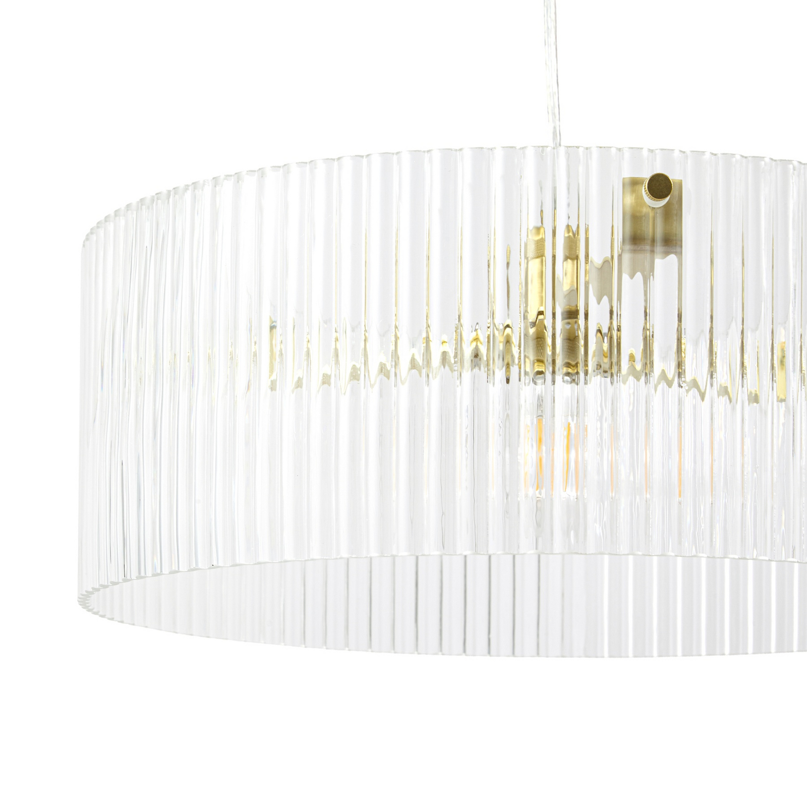 Meritt hanglamp, messing/helder, Ø 40 cm, glas - Lucande