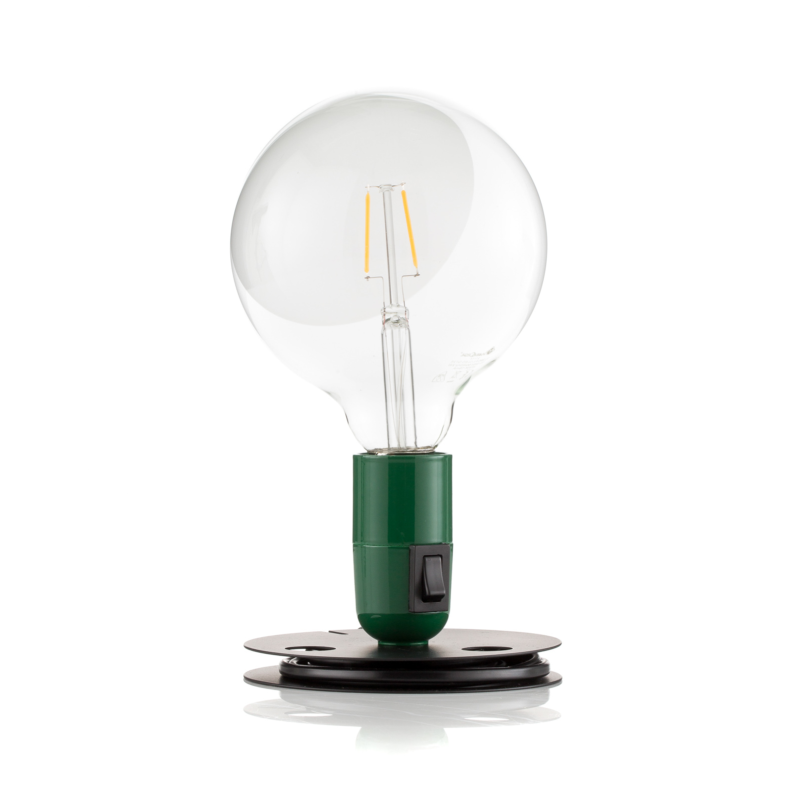 FLOS Lampadina LED asztali lámpa zöld, láb fekete