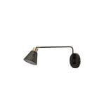 Sepanta wall light, black/brass, metal, height 21 cm, E14