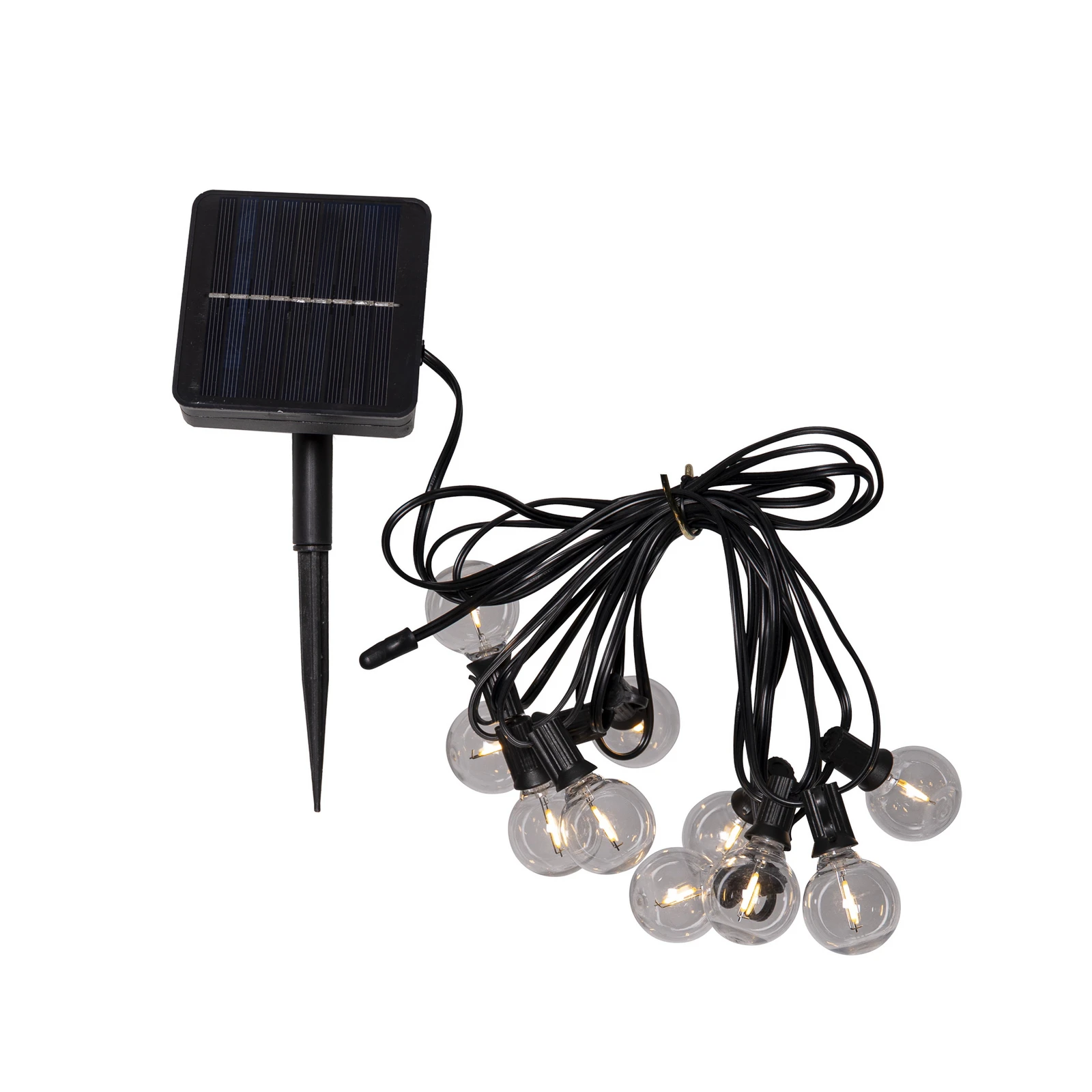 Ηλιακή αλυσίδα φωτισμού LED Globe Mini, 10 λαμπτήρες, 270 cm, 3000K