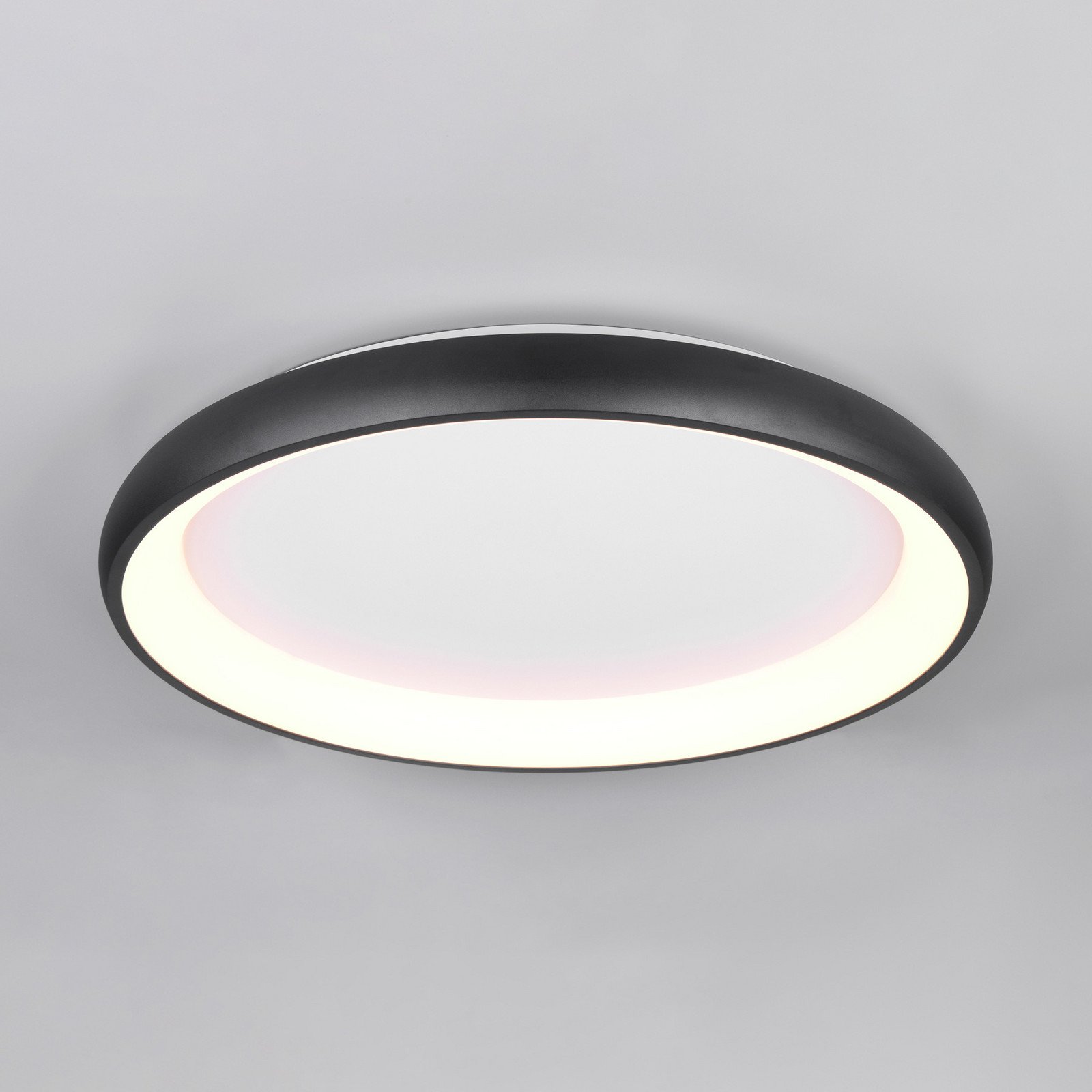 Trio Lighting Plafonieră LED Cardona Ø 75 cm negru mat metal CCT - Camera de zi / sufragerie - modern