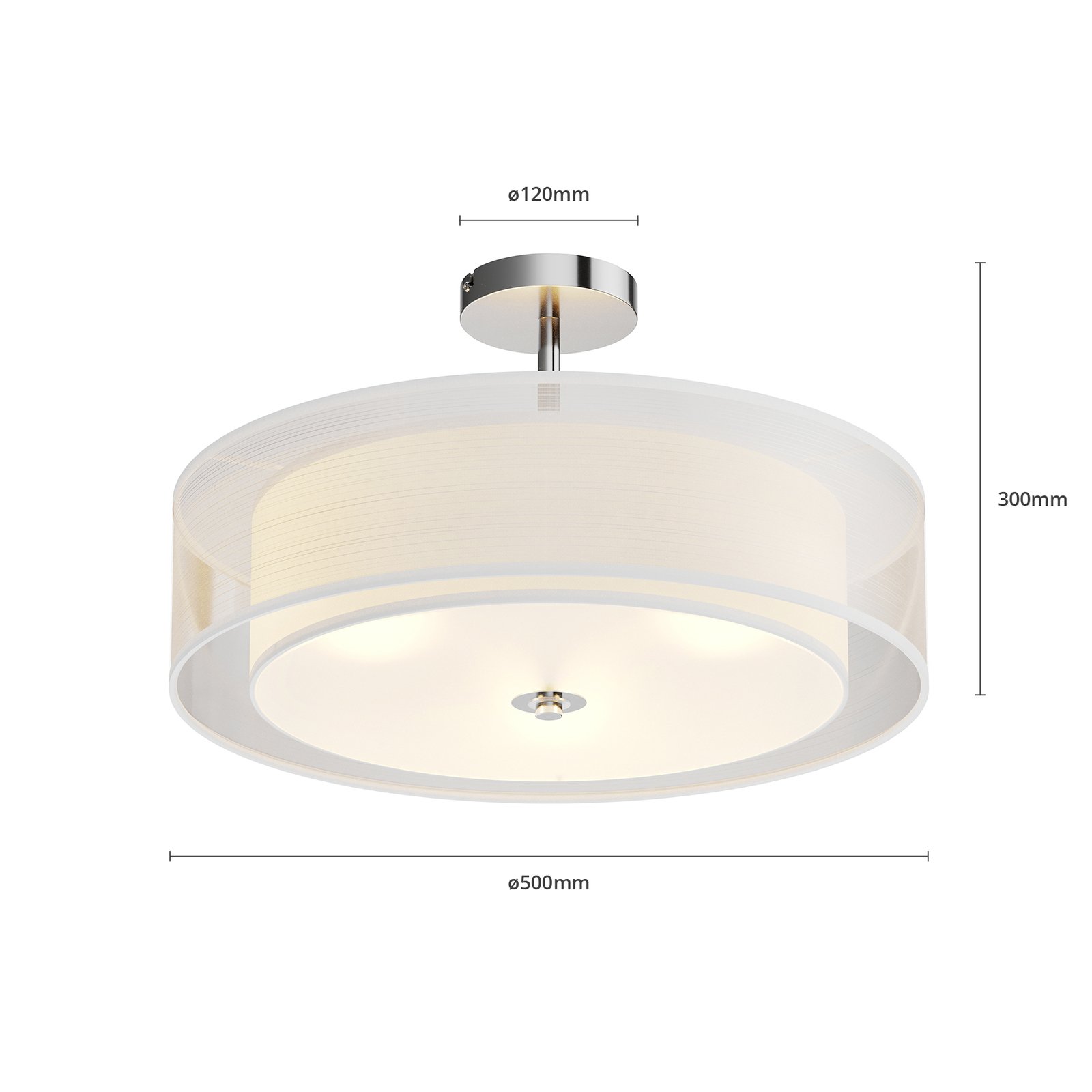 Pikka Stropné Lampa White/Chrom - Lindby