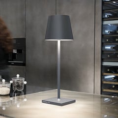 Zafferano Poldina L Desk lampa batérie IP54 sivá