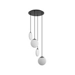 Żyrandol Lunelle 4-punktowy Ø 40 cm czarny szkło - Lucande