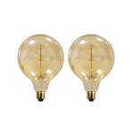 E27 3.8 W globe LED bulb G125 1,800 K amber 2-pack