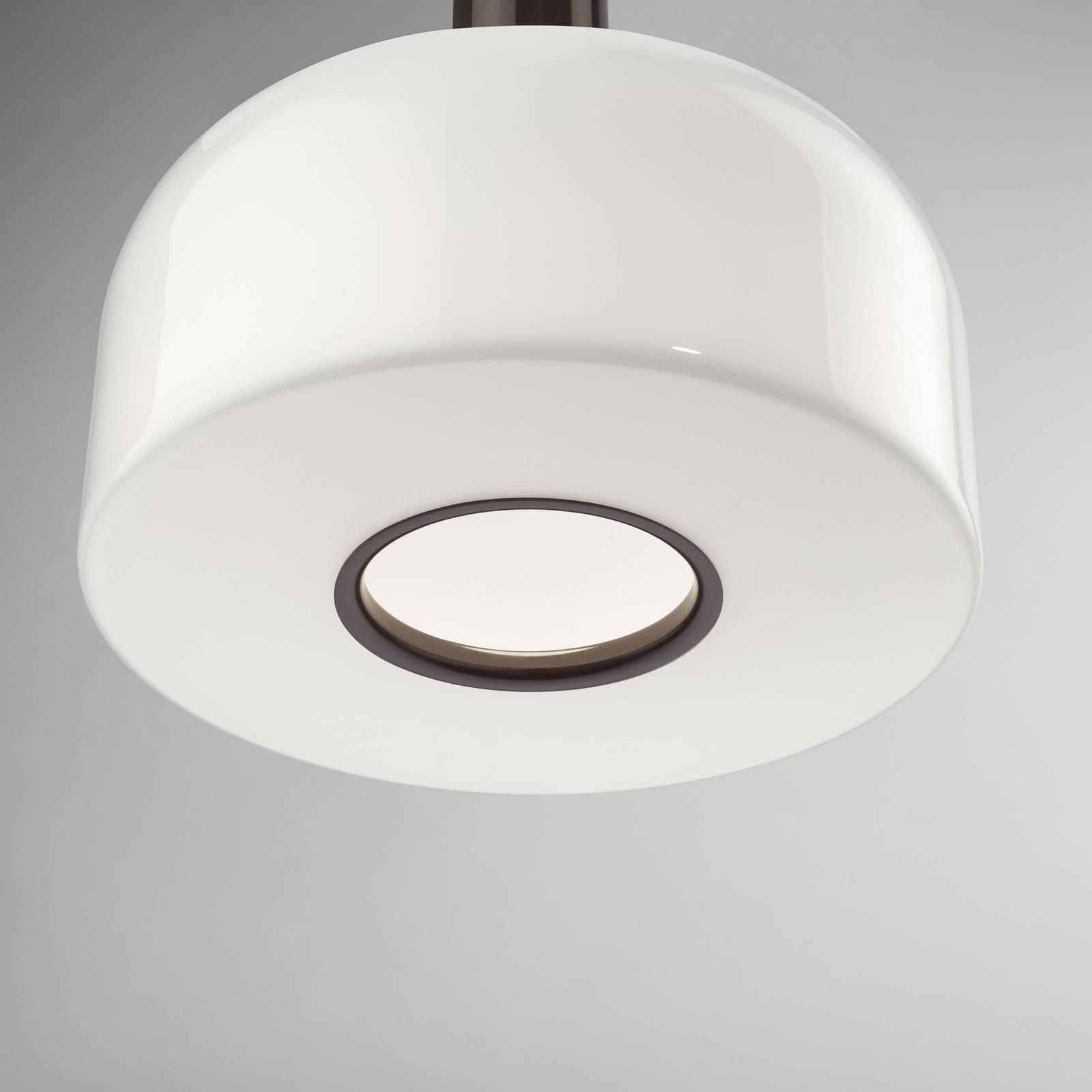 Lampa wisząca Flos Bellhop Glass S1, czekoladowy brąz, Ø 33 cm