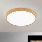 Plafón LED Bully con look madera, Ø 28 cm