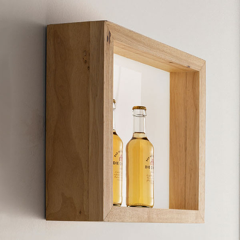 Applique murale LED carrée Window en chêne