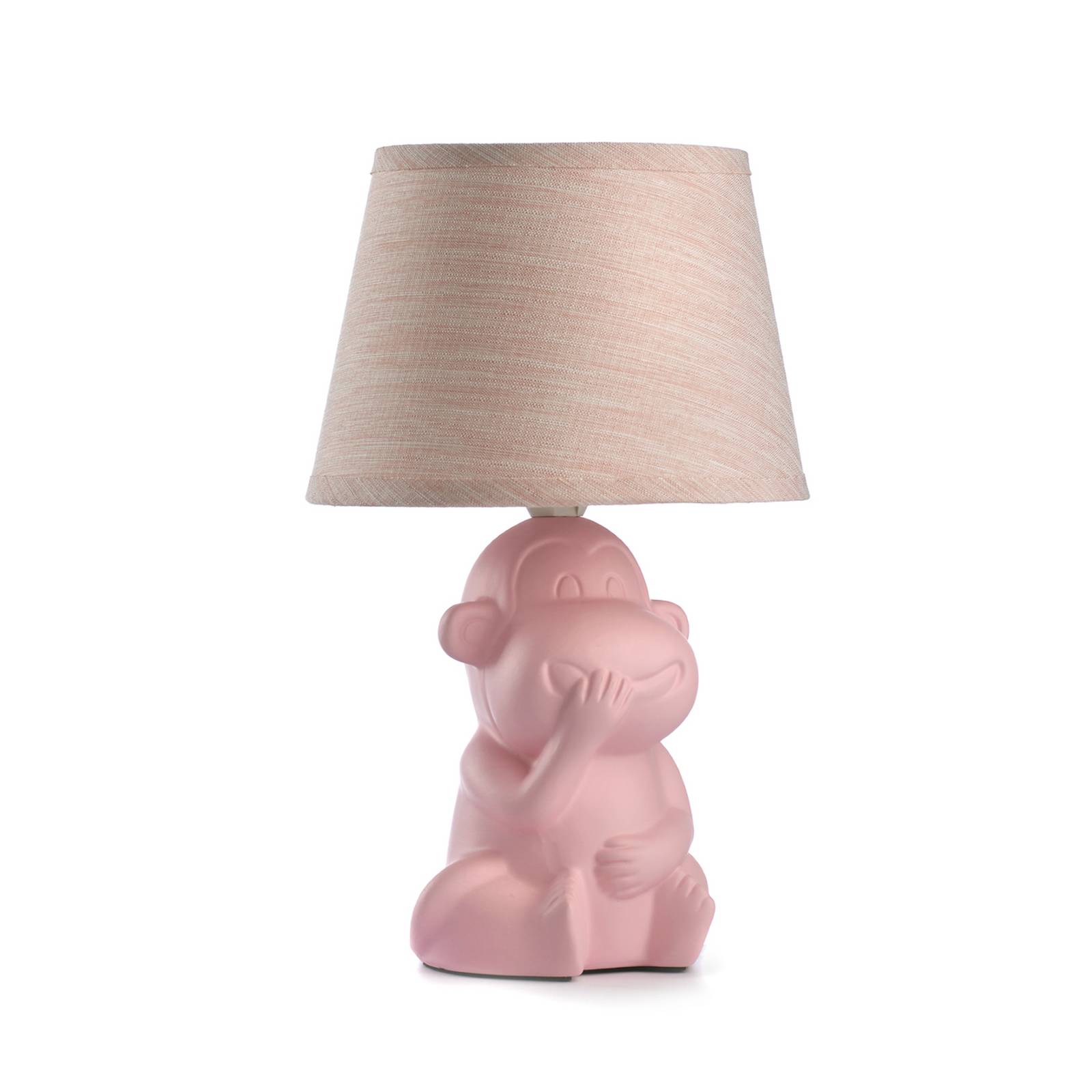 Tischleuchte Monkey, rosa, Keramik, 28 cm hoch, E14